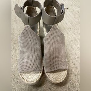 Grey(ish) wedge sandals size 9.5. Only worn 1 time! Like brand new!